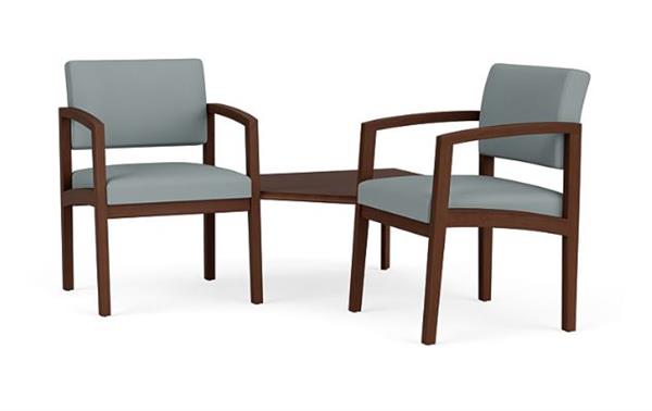Lenox Wood 2 Chairs with Solid Wood Corner Table